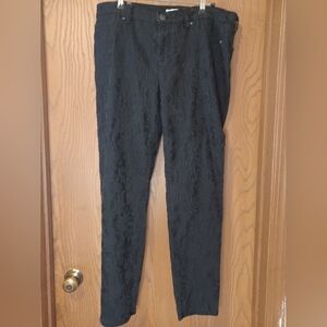 LC LAUREN CONRAD Floral Jacquad Skinny Fit Jeggings Size 14